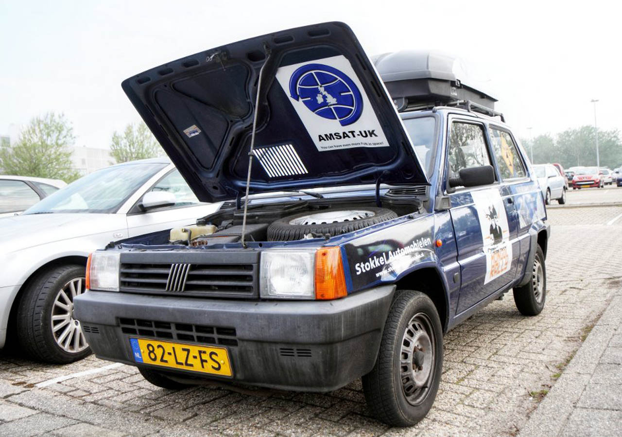The Uncertainly Principle 1.1 litre Fiat Panda with AMSAT-UK Logo