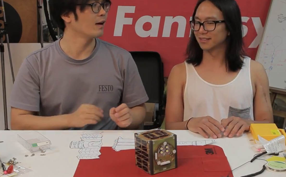 Donghee Park and Hojun Song with OSSI-1 CubeSat