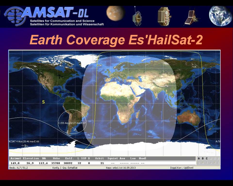 Coverage area of Es'hail 2