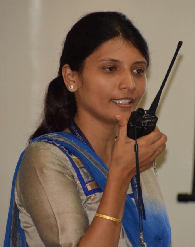 Faculty member making a 145 MHz FM contact