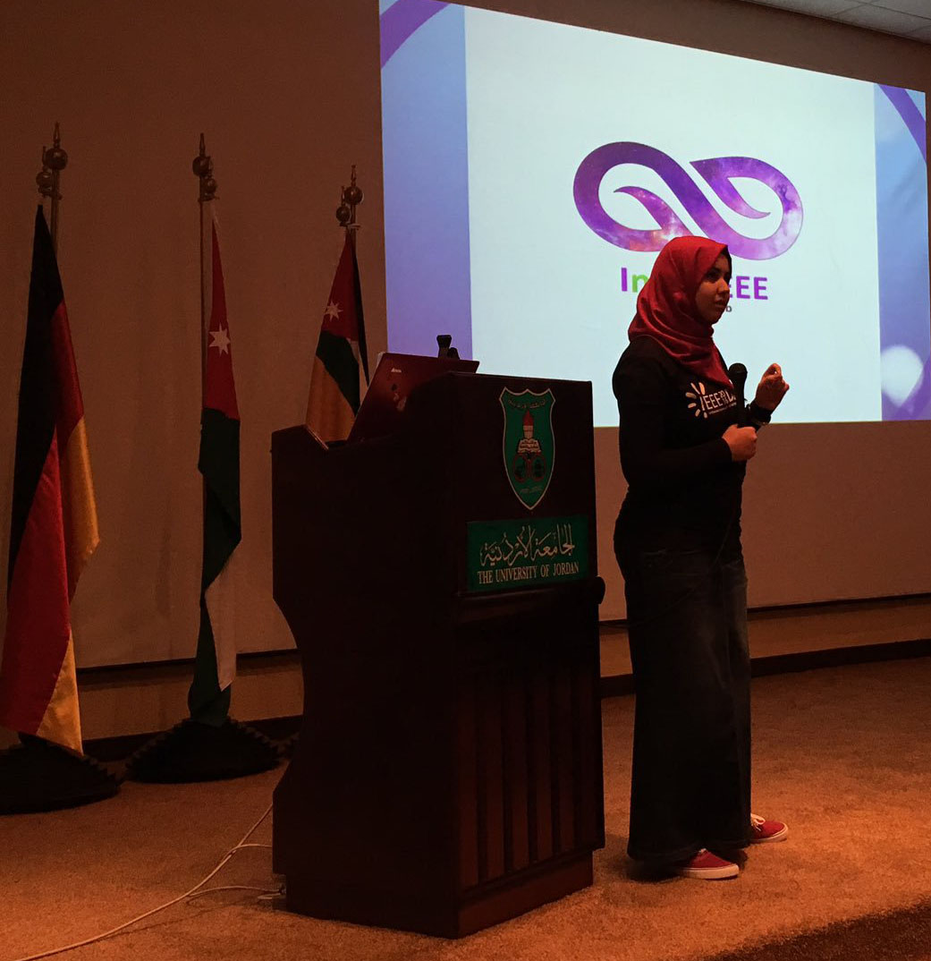 Aya Jaafari at IEEE Day 2016 event in Amman, Jordan