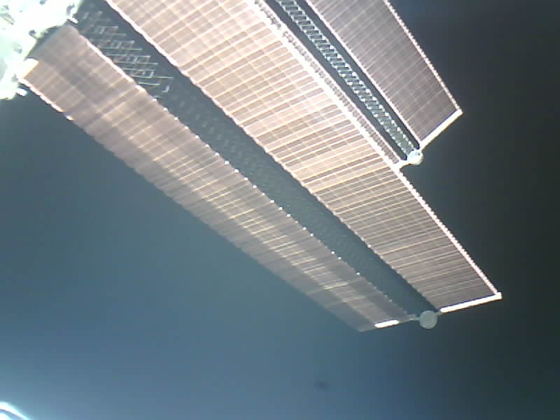 Image of ISS Solar Panels taken by LilacSat-1 just after deployment