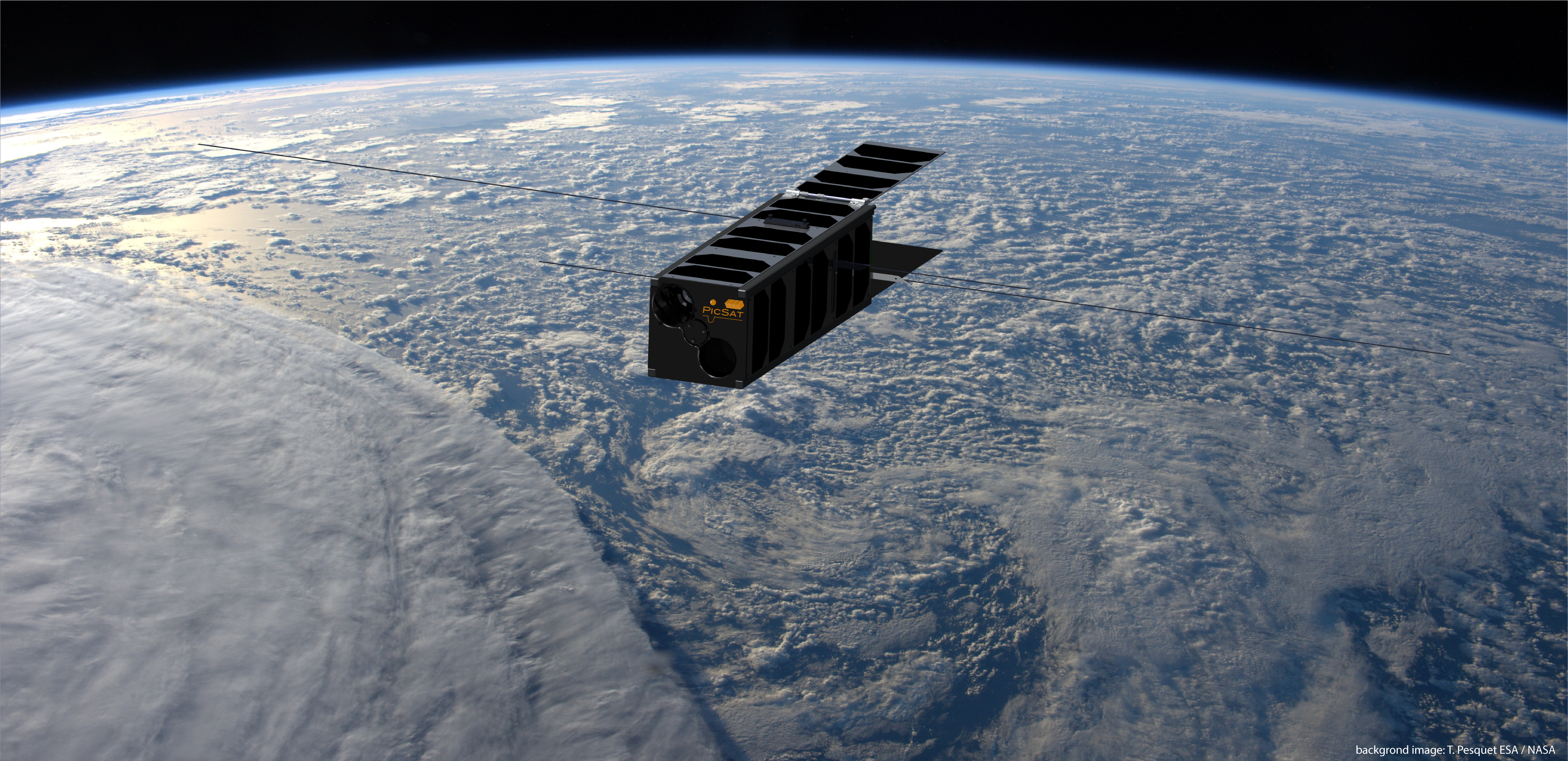 Artist's impression of PicSat in space