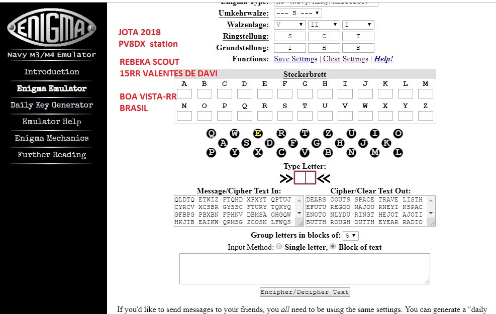 JOTA 2018 PV8DX - Scout Rebeka - 15RR Valentes de Davi