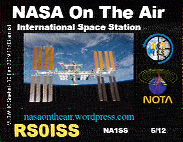 ISS SSTV Image Received by Snehal Vagadia VU3WHO