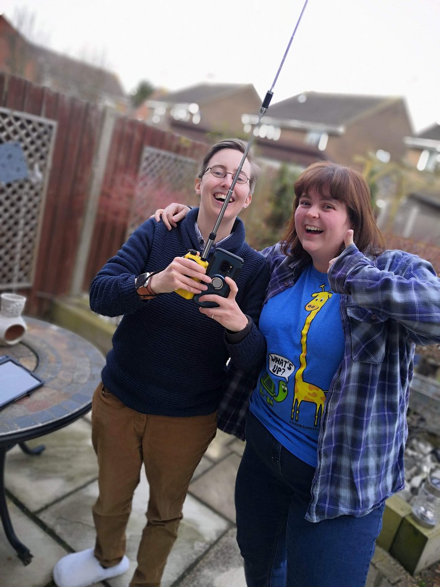 Laura M6LHT and Jenny receiving ISS SSTV pictures