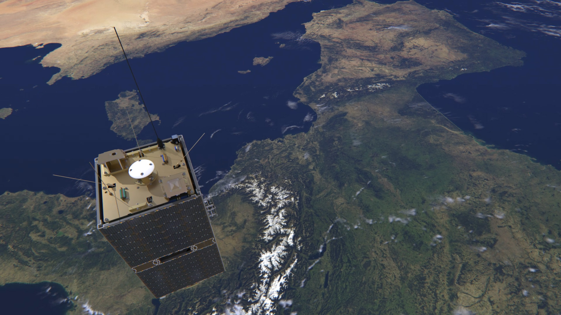 Artist impression of ESEO flying over Europe - credit ESA