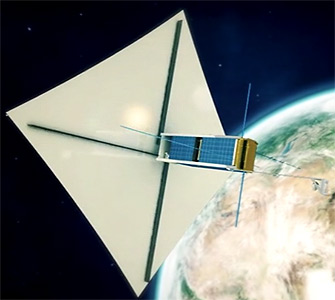 Taurus-1 with solar sail deployed