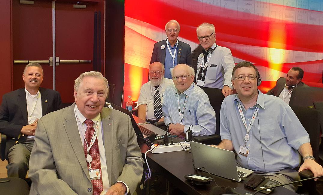 WRC19 - PB2T, VE3QN, EI3IO, DK4VW, K1ZZ, VK1DSH and RSGB Spectrum Forum Chair Murray G6JYB image credit DK4VW