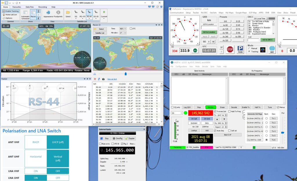 Setup for FT4 on the RS-44 satellite