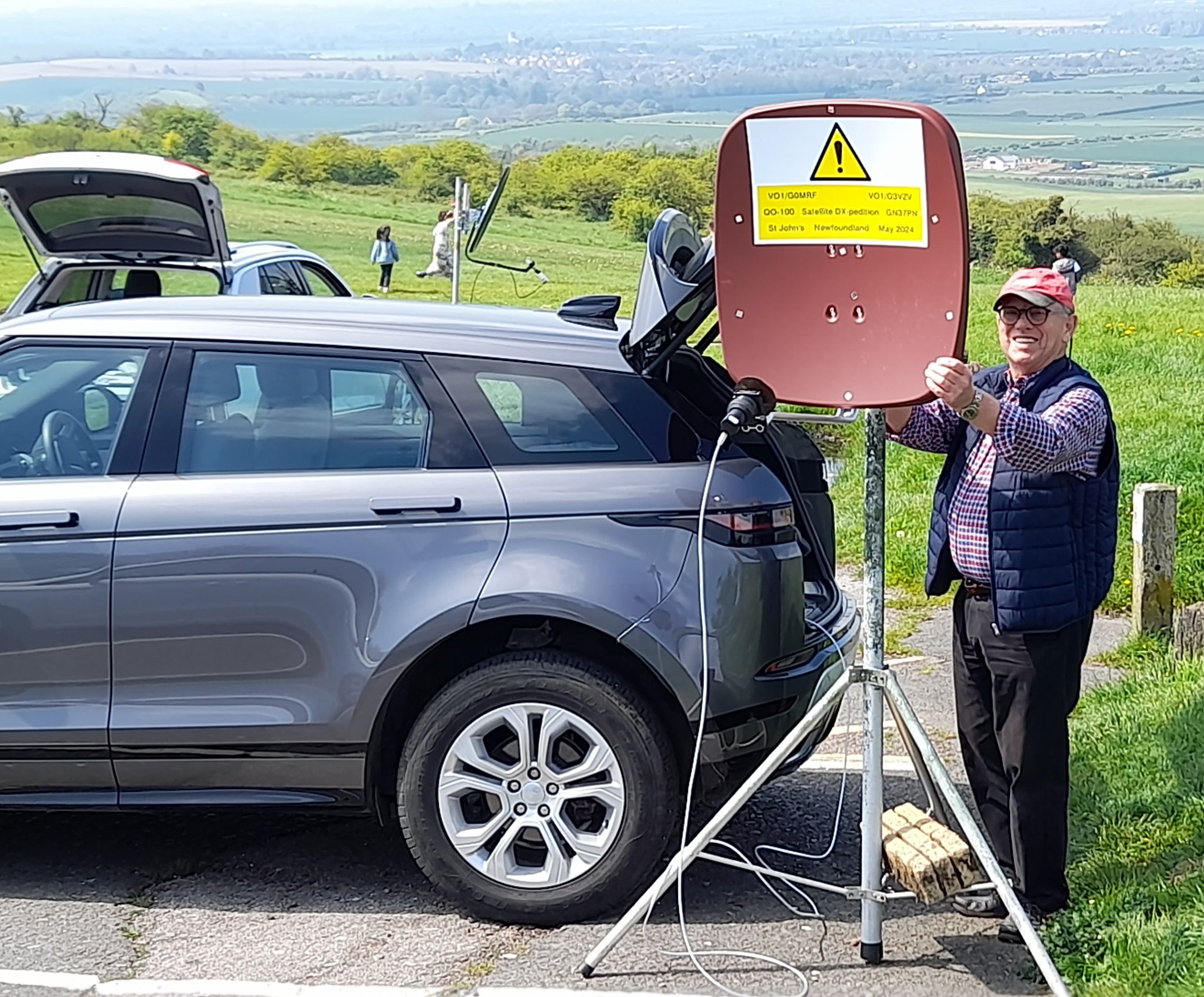 Graham G3VZW testing QO-100 equipment before Newfoundland Dxpedition with David G0MRF